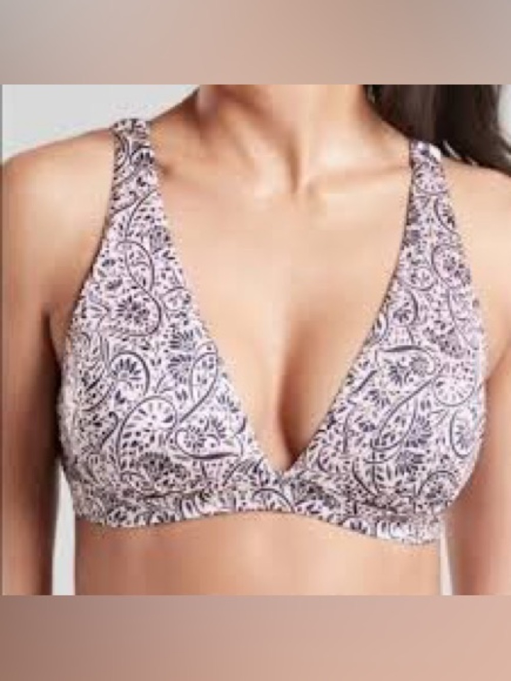 Athleta Aqualuxe Batik Bikini Top S #0132